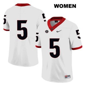 Women's Georgia Bulldogs NCAA #5 Julian Rochester Nike Stitched White Legend Authentic No Name College Football Jersey BXW3254ZU